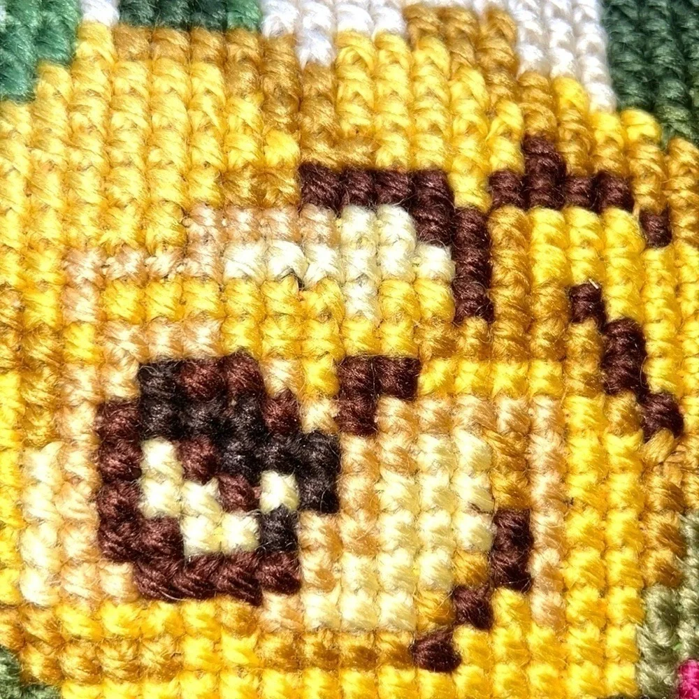 Vintage floral needlepoint